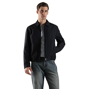 Solid relaxed fit polyester jacket