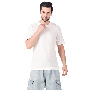 Solid Self Design Oversized Tshirt for Men