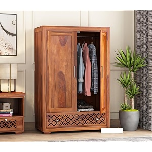 Solid Sheesham Wood 2 Door Almirah Wardrobe