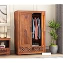 Solid Sheesham Wood 2 Door AlmirahWardrobeCupboard Cabinet