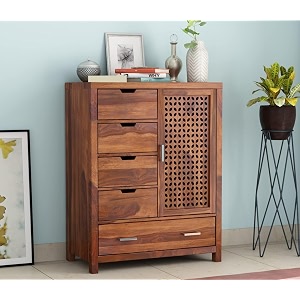 Solid Sheesham Wood 5 Drawer Chest of