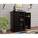 Krishna Wood Decor Solid Sheesham Wood Bar Cabinet with Wine Rack and Glass Holder, Bar Units with Storage Drawer, Furniture for Home, Restaurant and Hotel Areas