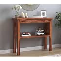 Solid Sheesham Wood Console Table for Living Room | Wooden Side Entrance Table for Home with 1 Drawers &amp; Shelf Storage | Entryway/Foyer Table | Rosewood, Honey Finish