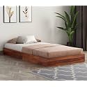 SUNCOM Solid Sheesham Wood Diwan Single Bed Without Storage for Bedroom - Double Cot Wooden Bed Single Size for Living Room Guest Room Bed 6X4-12 Month Warranty (Honey Finish)