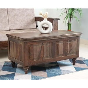 solid sheesham wood hand crafted trunk box for storage home  wooden decorative trunk box for bedroom and living room furniture walnut
