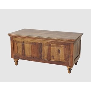 solid sheesham wood hand crafted wooden trunk box wooden box storage for bed room and living room furniture natural walnut