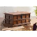 Solid Sheesham Wood Hand Crafted Wooden Trunk Box Wooden Box Storage for Bed Room | Solid Wood Trunk Box Sanduk For Living Room Home (Teak Honey)