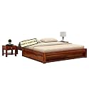 Mamta Furniture Solid Sheesham Wood Natural Finish Platform Queen Size Bed with Drawer Storage for Home Living Room Guest (Natural Finish)