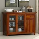 Solid Sheesham Wood Sideboard Buffet Cabinet with Acrylic Glass Doors Drawer and Shelves Wooden Crockery Storage Unit for Kitchen Living Room Premium Honey Finish Furniture
