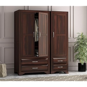 Solid Sheesham Wood Wardrobe Storage Almirah