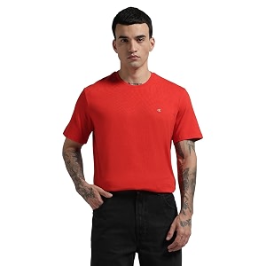 Solid Straight fit Cotton t-Shirt