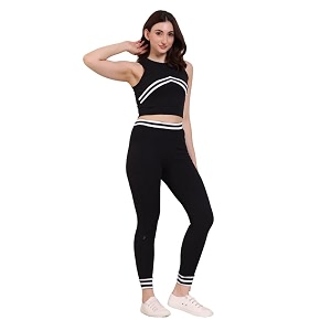 Solid Striped Top Bottom Set Wear