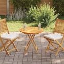 Solid Teak Wood Round Tabletop, 27.6-inch Diameter, 1.0-inch Thick, Rustic Brown Finish, Durable Surface for Indoor Outdoor Dining