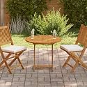 Solid Teak Wood Round Tabletop, 31.5 Inch Diameter, 1.0 Inch Thick, Fine Sanded Finish, Weather Resistant for Indoor/Outdoor Dining, Commercial Grade Desk Surface
