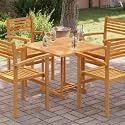 Solid Teak Wood Square Table Top, 31.5x31.5 Inch, Durable Fine Sanded Finish, Weather Resistant, Indoor Outdoor Dining, 16.98 lbs Portable Desktop for Small Craft Table