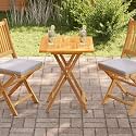 Solid Teak Wood Table Top Square 23.6x23.6x1.0 Inch, Sandblasted Brown Finish, Durable Indoor Outdoor Desktop Table for Dining, Kitchen, Craft, Seats 4 People, 9.48 lbs