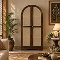 Solid Wood 2 Door Archies Rattan Cabinet | Multipurpose Cabinet for Living Room | Finish- Scratch Resistant Tubaq