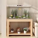 Solid Wood Aquarium Stand, Wide Multi-tier Fish Tank Stand, Minimalist and Versatile, Flexible Storage, Sturdy, Suitable for Living Rooms and Balconies(Natural Wood,47.2x19.7x24.4in)