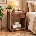 Solid Wood Bedside Table for Bedroom 