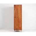 Solid Wood Brown Finish Cane Wardrobe with