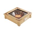 Solid Wood Electric Heater Household Fire Bucket Under-table Fireplace Winter Foot Warmer For Home Office Electric Stoves(Wood,48 * 48cm)