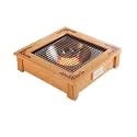 Solid Wood Electric Heater Household Fire Bucket Under-table Fireplace Winter Foot Warmer For Home Office Electric Stoves(Tea,52 * 52cm)