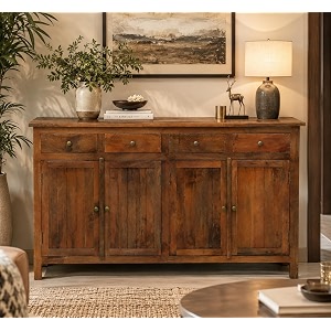 solid wood madrid sideboard  sideboard cabinet l  finish premium brown