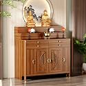 Solid Wood Personal Shrine Altar Table with Large Storage Cabinet, Buddhist Altar Cabinet with Drawer, Meditation Prayer Table (49.6" X 23.6" X 50")