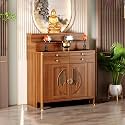 Solid Wood Personal Shrine Altar Table with Large Storage Cabinet, Buddhist Altar Cabinet with Drawer, Meditation Prayer Table (43" X 23.6" X 50")