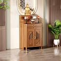 Solid Wood Personal Shrine Altar Table with Large Storage Cabinet, Buddhist Altar Cabinet with Drawer, Meditation Prayer Table (27" X 23.6" X 50")