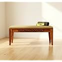Solid Wood Seating Bench for Indoor and Outdoor Uses l Bench for Daining Room, Balcouny, Office, Gym, Garden l Easy DIY l Teak Finish L 44x W14x H 18 Inch