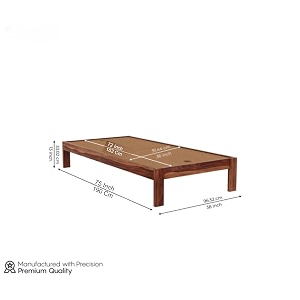 suncom sheesham wood bed without storage for bedroom - single bed wooden for home furniture - solid wood single size cot palang wooden bed honey finish chosen-honey single 6x3
