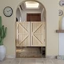 Solid Wood Swinging Cafe Doors - Elegant Half-Waist Saloon Doors for Kitchen, Bar, and Restaurant Entrances(Wood,75x70cm)