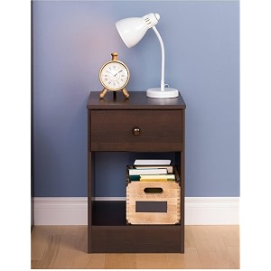 solid wood table with 1 drawer and 1 self storage side table night stand wooden side table finish color - brown 1 d