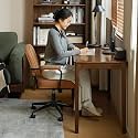 Solid Wood Writing Desk, Mid Century Modern Wood Desk, Vintage Home Office, Computer Desk for Study, Work &amp; Gaming 47.24" W