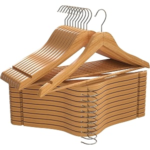 solid wooden hangers zepoli pack 36 premium wooden hangers - durable amp slim coat hangers - suit hangers with 360-degree rotatable hook - wood hangers with shoulder grooves natural