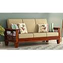Solid Sheesham Wooden Sofa Set 3 Seater