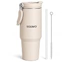 Solimo Tumbler with Straw amp Top Handle