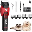 Solimpia Dog Cat Clippers - Electric Grooming Trimmer Kit Rechargeable Cordless Low Noise Professional Pet Hair Trimmer Set Unisex
