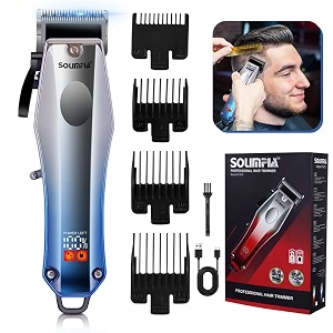 solimpia ht-675 salon series professional digital display cordless hair clipper electric hair cutter kit wireless hair grooming trimmers set li-ion battery 1000mah 180 minutes runtime blue