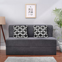 Solis Primus-comfort for all 4X6 size for 2 Person- MOLFINO Fabric Washable Cover 3 Seater Double Foam Fold Out Sofa Cum Bed