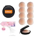 Solitude 8 Pcs Reusable Nipple Covers with Case | Comfortable &amp; Natural Invisible Self Adhesive Washable Silicone Pasties for Women (Skin Color)