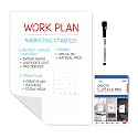 SOLO Reusable Whiteboard A4 – Self-Adhesive for Smooth Surfaces, Washable & Restickable 100s of Times, No Wall Damage – Includes 1Magnetic Marker – for Office & College Use