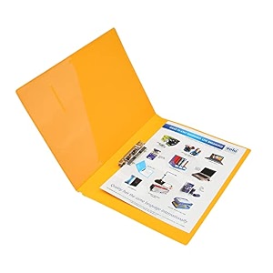 solo a4 punchless lever clip file with inside transparent pocket yellow pack of 1