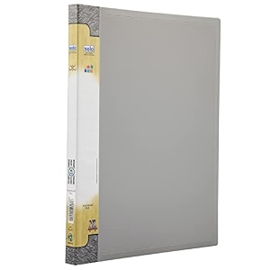 solo a4 punchless lever clip file with inside transparent pocket grey pack of 1