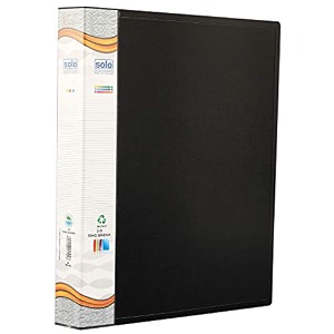 solo 2-d a4 ring binder file folder  office document organizer with inside pocket presentation display plastic file for certificates portfolio papers amp projects black pack of 1 250 sheets