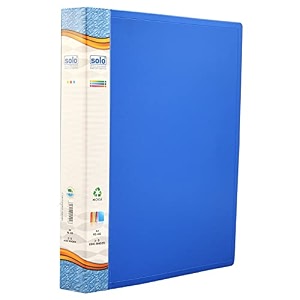 solo 2-d a4 ring binder file folder  office document organizer with inside pocket presentation display plastic file for certificates portfolio papers amp projects blue pack of 1 250 sheets