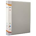 Solo 2-D A4 Ring Binder File Folder | Office Document Organizer with Inside Pocket, Presentation Display Plastic File for Certificates, Portfolio, Papers &amp; Projects (Grey, Pack of 1 (250 Sheets))