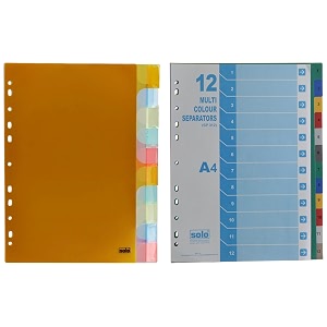 solo sp 110 separatordivider set of 10 a4 - multi-color amp solo sp 312 separatordivider set of 12 - multi colour a4 - multi-color