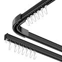 SOLOKOS 12-18 ft Ceiling Curtain Track with Hooks for Room Dividers, Black